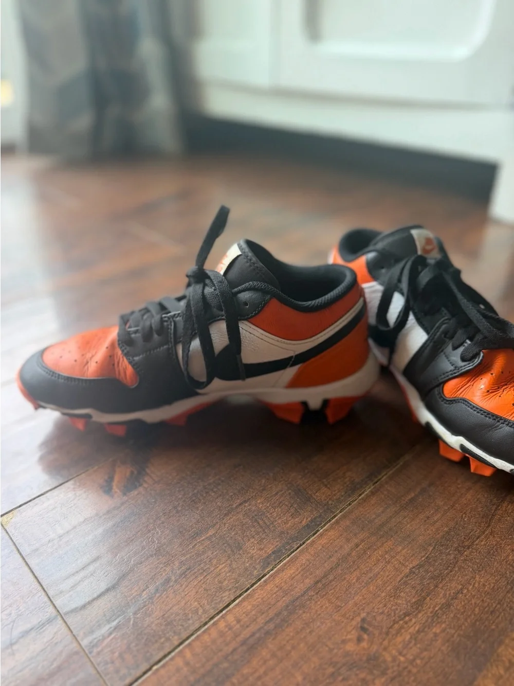 Nike Kids Orange Black White Soccer Cleats